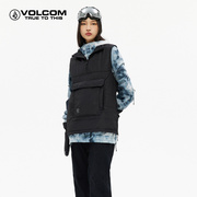 VOLCOM钻石女装冬装户外大口袋立领专业滑雪马甲背心2024冬季