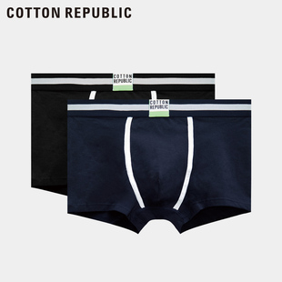 Cotton Republic/棉花共和国男士平角内裤棉质铁桶两条装