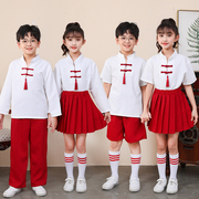 六一儿童演出服中国风男女童合唱服小学生中式朗诵表演服红色班服
