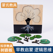 树的嵌板蒙氏教具儿童拼图植物模型早教益智感统训练玩具手抓板