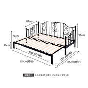 3EW1欧式铁艺多功能沙发床经济型推拉床铁床简约双人床折叠床两用