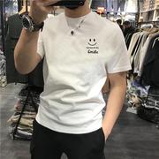 香港潮牌夏季个性印花短袖T恤男宽松圆领半袖潮流时尚大码打底衫