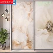 衣柜门壁纸玻璃推拉门植物花卉翻新贴纸卧室移门改造贴画自粘