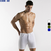 CODE22 柔软透气紧身运动休闲男士三分短裤9705 低腰性感健身训练