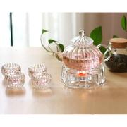 南瓜壶耐热玻璃条纹，壶花茶壶功夫茶茶壶，过滤茶具精致玻璃茶具