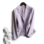 莫兰迪色系烟紫色~气质通勤修身显瘦一粒扣西服外套春可整套