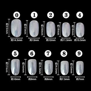 美甲工具透明短款圆头甲片光疗甲片可做打版成品，假指甲单号可选