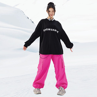 snowshark3l玫红滑雪裤加绒加厚防水防风保暖男女户外单双板(单双板)宽松