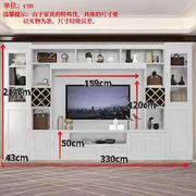 白色实木电视背景柜现代简约组合客g厅，新中式客厅酒柜一体组合