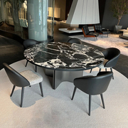 意大利高端设计师款别墅大理石，餐桌椅组合意式，现代轻奢餐桌