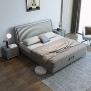 意式极简皮艺床软床双人床1.8米主卧婚床储物现代简约小户型软床