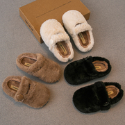 女童毛毛拖鞋2023冬季儿童，鞋子小女孩宝宝棉拖家居鞋防滑室内