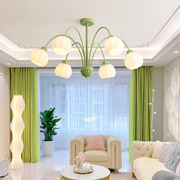 吊灯客厅灯现代简约大气南瓜，奶油风ins餐厅创意绿色法式卧室灯具