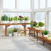 实木头花架简约现代花盆架，小户型室内花架子阳台客厅落地式置物架