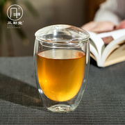 三勤堂水杯玻璃杯双层泡，茶杯家用耐高温不烫手大容量红茶杯办公杯