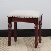 实木化妆凳欧式梳妆凳简约梳妆台椅子软包方凳子小户型换鞋凳家用