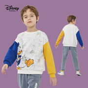 迪士尼童装男童圆领卫衣春秋儿童长袖衫5米奇宝宝可爱卡通上衣8岁