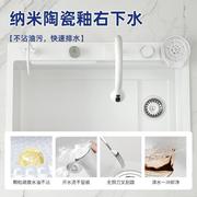 飞雨瀑布水槽304不锈钢白色大单，槽厨房洗菜盆家用手工台下洗碗盆