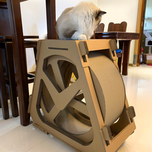 猫跑步机水车摩天轮猫抓板磨爪器猫爬架瓦楞纸猫窝滚轮运动猫用品