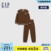 Gap男童春秋LOGO学院风卫衣两件套儿童装洋气舒适运动套装857723