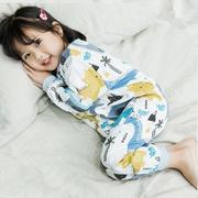 婴儿睡袋春秋款薄款纯棉纱布分腿夏季儿童防踢被四季通用款宝宝