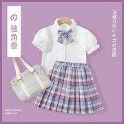 女童jk制服套装连衣裙2023夏装洋气时髦儿童小学生学院风裙子
