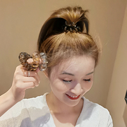 韩国电话线发圈女无痕发绳2024年网红扎头发，皮筋头绳高马尾(高马尾)