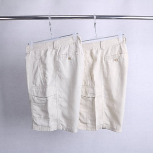 外贸天丝棉高端混纺水洗面料，男装中裤美版高腰宽松夏季男式五分裤