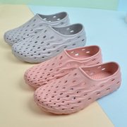 塑料凉鞋女夏季透气镂空护士，白色洞洞鞋，妈妈平底玩水沙滩鞋男雨鞋