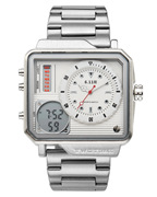 石英手表新概念钢带士双机时区腕表8171男6.11运动日历方形