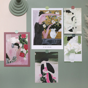 ins民宿风美人系列艺术墙贴房间工作室墙面装饰贴画油画海报卡片