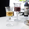 小众法国高脚杯透明高颜值香槟杯红酒杯欧式浮雕饮料玻璃杯ins风