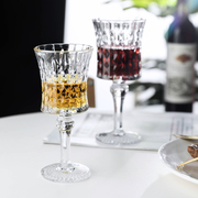 小众法国高脚杯透明高颜值香槟，杯红酒杯欧式浮雕，饮料玻璃杯ins风