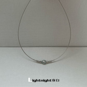 Lightnight夜白原创小众设计天然灰珍珠纯银项圈项链锁骨链颈链