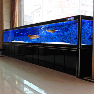 欧宝大型金龙鱼缸水族箱生态，客厅屏风玻璃，2米3米底过滤玄关别墅