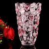 弗莱文茨玫瑰水晶玻璃花瓶，富贵竹百合花瓶，插花花瓶摆件花瓶