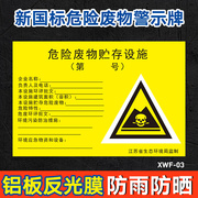危险品标志牌标识贮存设备警示牌江苏省生态环境局监制新标准国标