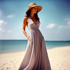 夏季优雅修身连衣裙外贸原单女装花色长裙断码清货长袖高腰显瘦裙