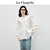 拉夏贝尔/La Chapelle白色娃娃领衬衫女春秋设计感小众法式