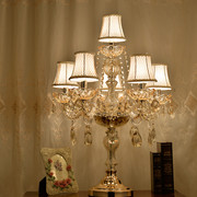 欧式水晶台灯奢华卧室床头灯大气创意玻璃婚房装饰客厅高档大号灯