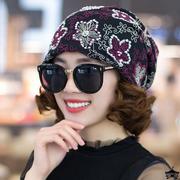 帽子女韩版潮春夏薄款包头帽，休闲花朵头巾帽，光头化疗帽夏天月子帽