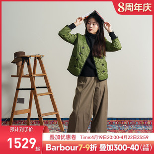  英国Alexa Chung X Barbour 限量钟小姐绗缝双排扣短外套女