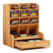 抽屉式笔筒木质收纳盒，diy创意办公文具，桌面置物架学生办公收纳