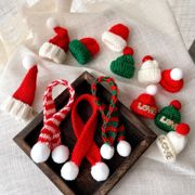 圣诞节diy装饰圣诞帽毛线，字母love小帽子围巾，手套鹿角发饰配件