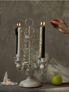 chicrose美式欧式法式白色，复古多头蜡烛烛台，餐桌客厅居家装饰摆件