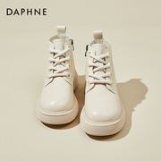 达芙妮daphne~真皮马丁短靴女2023春秋单靴粗跟增高切尔西靴
