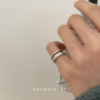 韩国麻花双层纯银开口戒指，ins潮时尚，个性简约冷淡风尾戒女小指