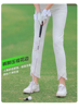 女士高尔夫裤服装golf裤子，8分9分裤显瘦带雷丝边弹力白色不透