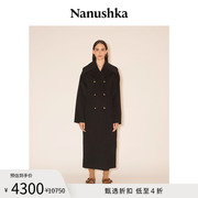 NANUSHKA 女士 MILMA 黑色宽松百搭长款羊毛风衣外套
