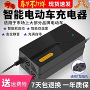 适用哈啰，棒途电动车电瓶48v12ah48v20ah60v20ah72v自动断电充电器